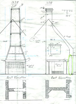 1638 and 1678 chimney elevations and plans 