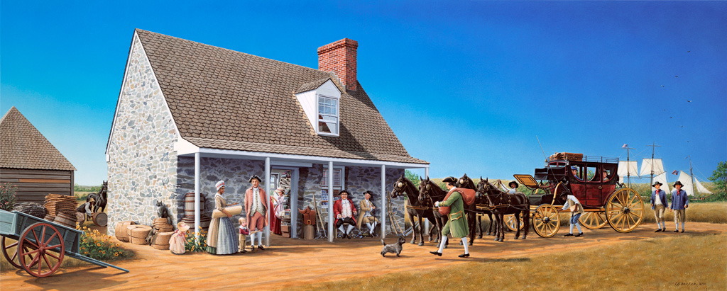 Market Master's House circa 

1777, Bladensburg Paintings, suite of 3, L.H.Barker (c) 2011. All rights reserved.
