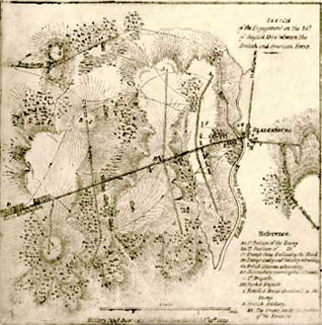 1814 sketch by D. Evans, Battle of Bladensburg