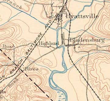 1886 USGS map; the Rives property mentioned in battle accounts 