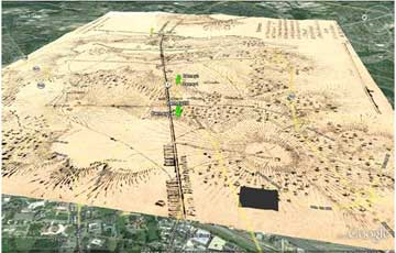 1814 D. Evans map superimposed in perspective, Bladensburg Battle