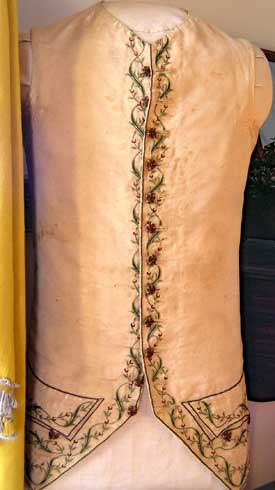 surviving intricately embroidered 1775 waistcoat 