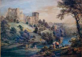 1761 Paul Sandby gouache painting, "Bothwell Castle on the Clyde" 
