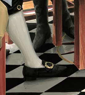 Henderson's shoes and stockings in the finished artwork