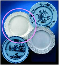 colonial feathered creamware  used in  the historical  illustration