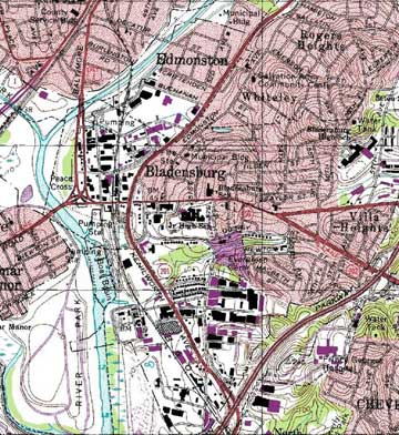 1979 USGS map in the vicinity of Bladensburg
