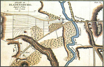 Affair of Bladensburg, 1816 Map inset, War of 1812