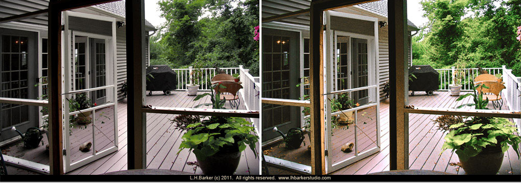 before and corrected/after Cape view, deck view